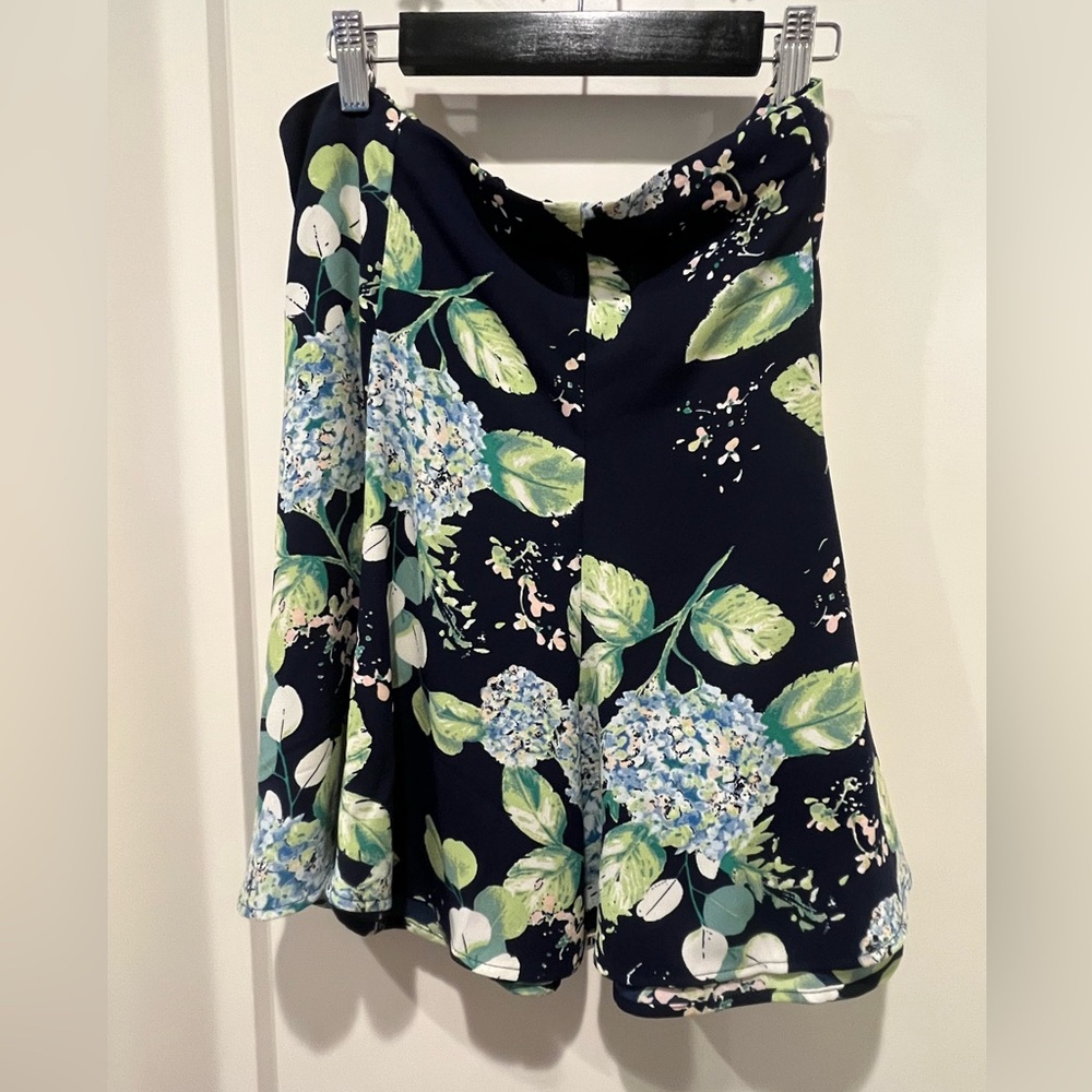 Floral Print Navy Skirt